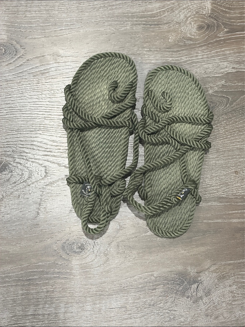 Nomadic State of Mind Toe Joe Olive Green Rope Sandals EU 39 US 9 Vegan